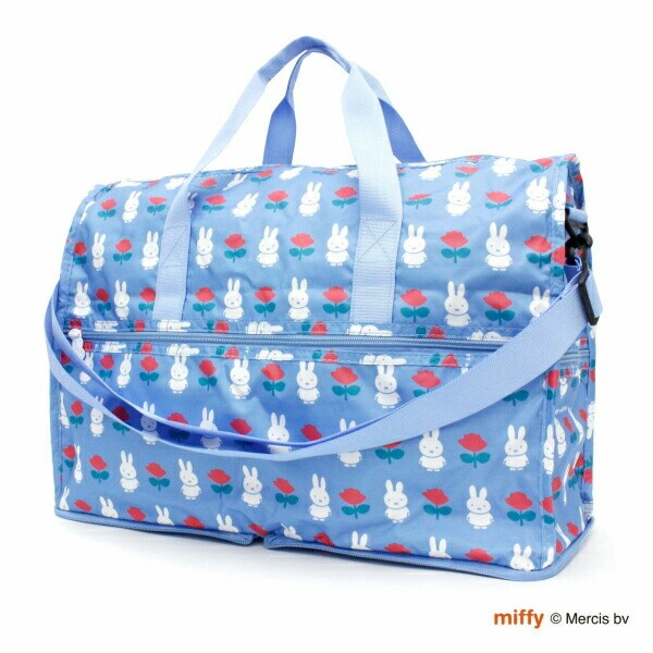 ミッフィー miffy 折りたたみボストンバッグ ミッフィーアンドローズ ブルー Mサイズ バッグ