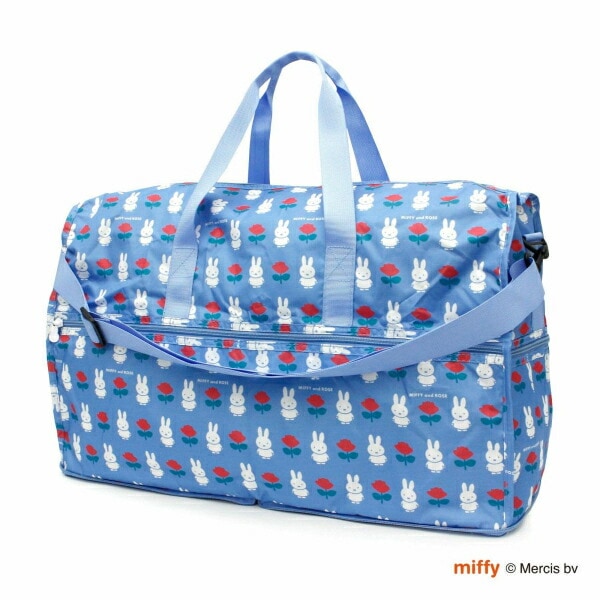 ミッフィー miffy 折りたたみボストンバッグ ミッフィーアンドローズ ブルー Lサイズ バッグ