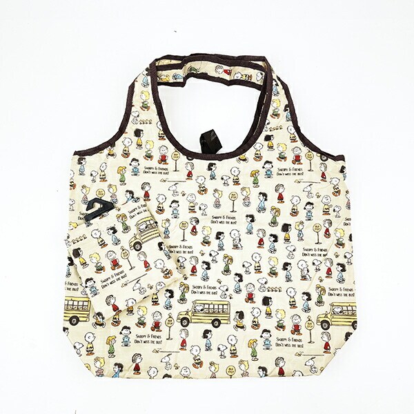 スヌーピー バスストップブラウン 保冷＆保温エコバッグ(M) ランチ SNOOPY