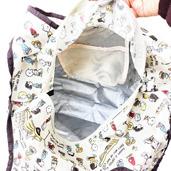 スヌーピー バスストップブラウン 保冷＆保温エコバッグ(M) ランチ SNOOPY