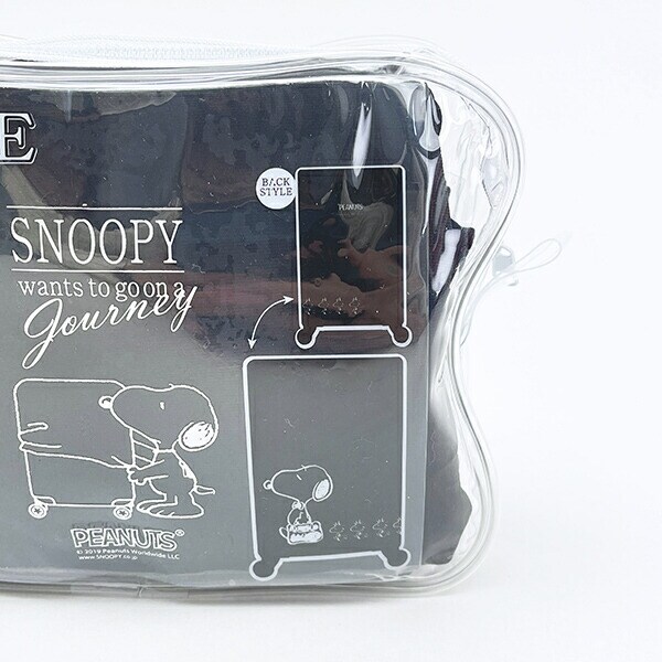 スヌーピー スーツケースカバー(M) おでかけ ブラック SNOOPY
