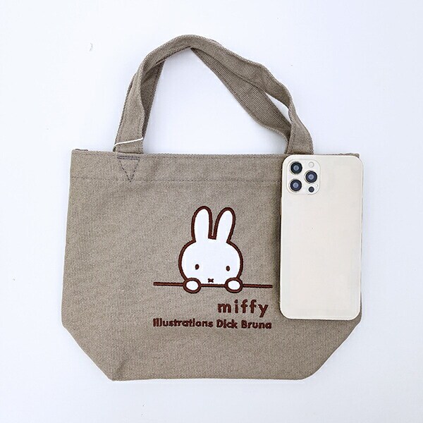 ミッフィー miffy ミニトートバッグ  グレージュ(ミッフィーフェイス)