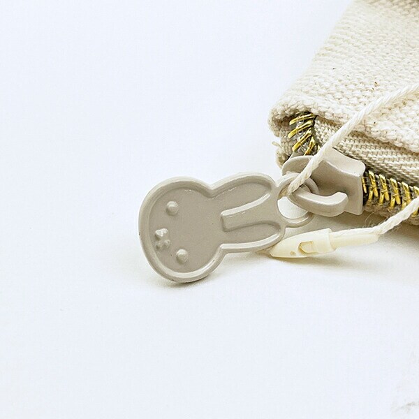 ミッフィー miffy 刺繍帆布ポーチ(M)  ナチュラル(ミッフィーフェイス)