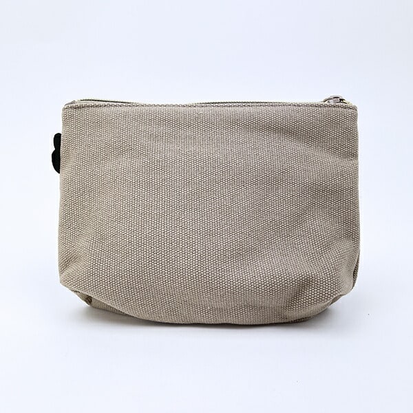 ミッフィー miffy 刺繍帆布ポーチ(M)  グレージュ(ミッフィーフェイス)