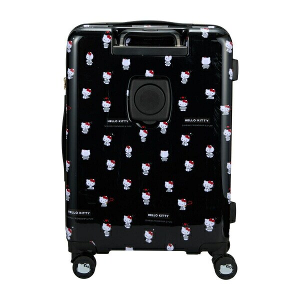 サンリオ ハローキティ ドリンクホルダー付き ジッパータイプ スーツケース  Sサイズ (ブラック) Sanrio