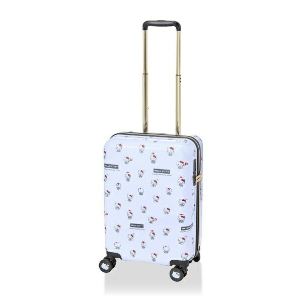 サンリオ ハローキティ ドリンクホルダー付き ジッパータイプ スーツケース  Sサイズ (ホワイト) Sanrio