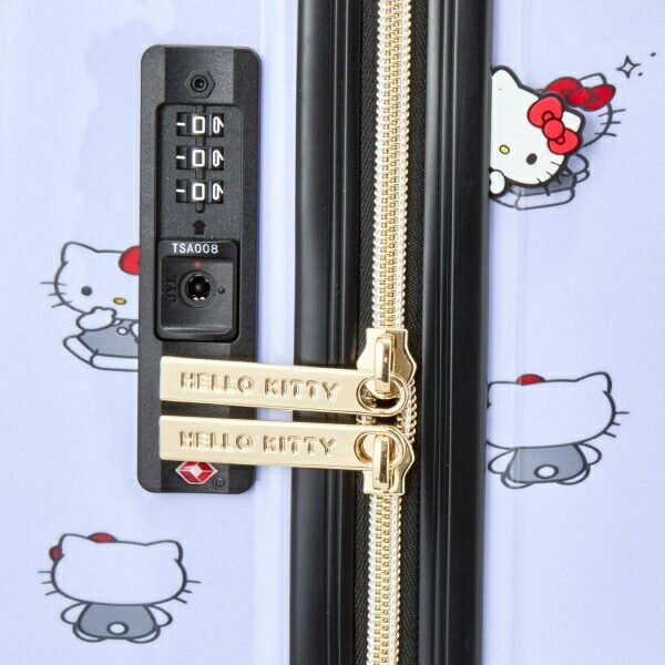 サンリオ ハローキティ ドリンクホルダー付き ジッパータイプ スーツケース  Sサイズ (ホワイト) Sanrio