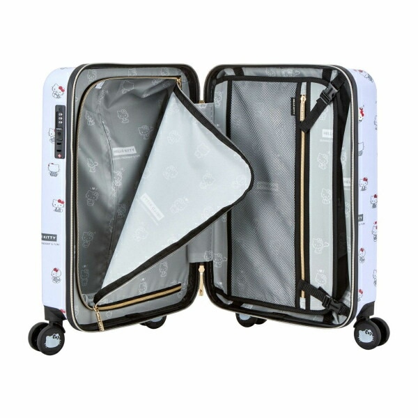 サンリオ ハローキティ ドリンクホルダー付き ジッパータイプ スーツケース  Sサイズ (ホワイト) Sanrio