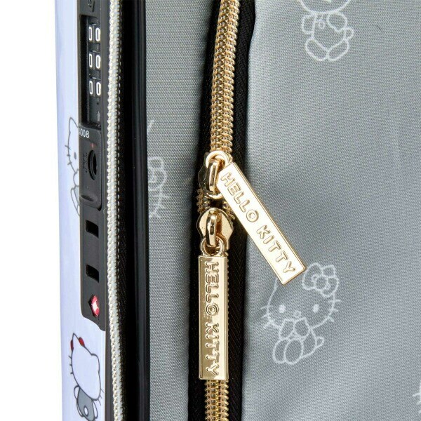 サンリオ ハローキティ ドリンクホルダー付き ジッパータイプ スーツケース  Sサイズ (ホワイト) Sanrio