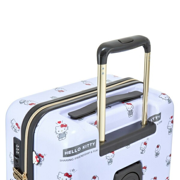 サンリオ ハローキティ ドリンクホルダー付き ジッパータイプ スーツケース  Sサイズ (ホワイト) Sanrio