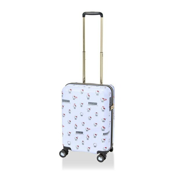 サンリオ ハローキティ ドリンクホルダー付き ジッパータイプ スーツケース  Sサイズ (ホワイト) Sanrio