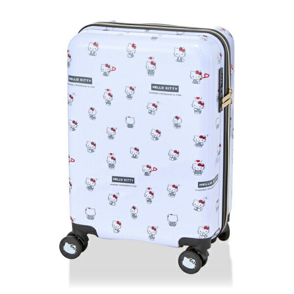 サンリオ ハローキティ ドリンクホルダー付き ジッパータイプ スーツケース  Sサイズ (ホワイト) Sanrio