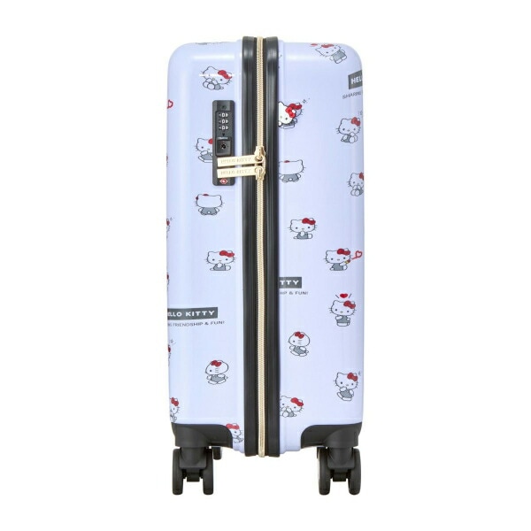 サンリオ ハローキティ ドリンクホルダー付き ジッパータイプ スーツケース  Sサイズ (ホワイト) Sanrio