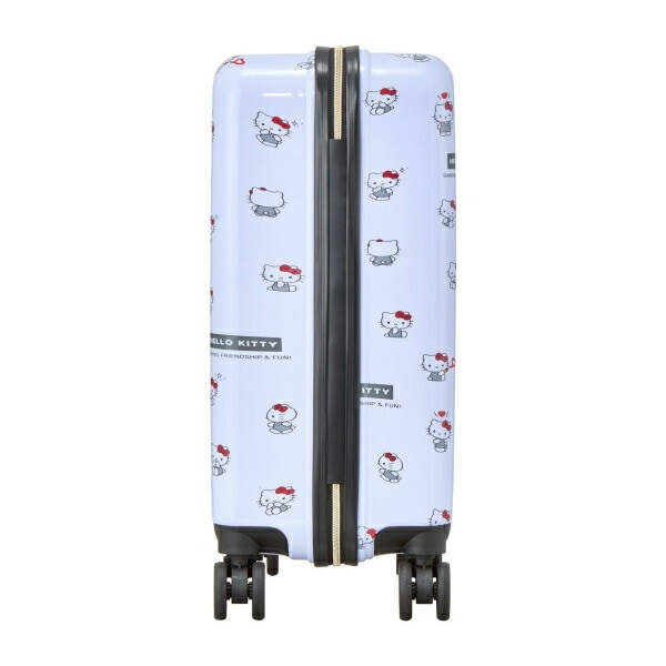 サンリオ ハローキティ ドリンクホルダー付き ジッパータイプ スーツケース  Sサイズ (ホワイト) Sanrio