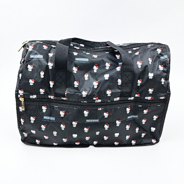 サンリオ ハローキティ 折りたたみボストンバッグ(M) ブラック Sanrio