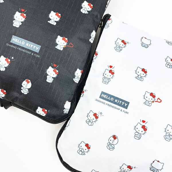サンリオ ハローキティ 折りたたみボストンバッグ(M) ブラック Sanrio