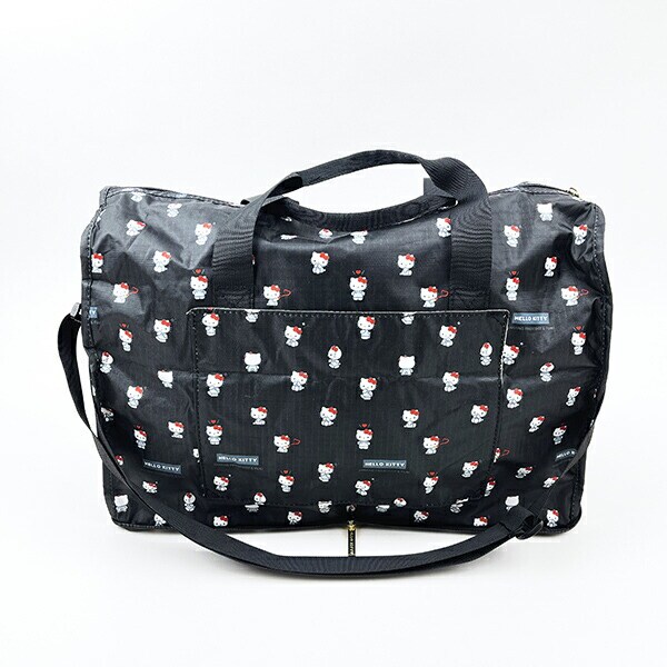サンリオ ハローキティ 折りたたみボストンバッグ(M) ブラック Sanrio