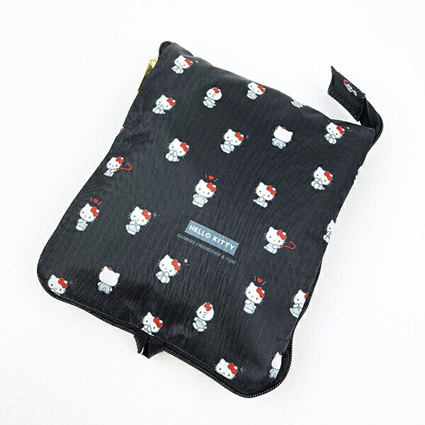 サンリオ ハローキティ 折りたたみボストンバッグ(M) ブラック Sanrio