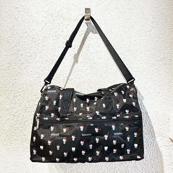 サンリオ ハローキティ 折りたたみボストンバッグ(M) ブラック Sanrio