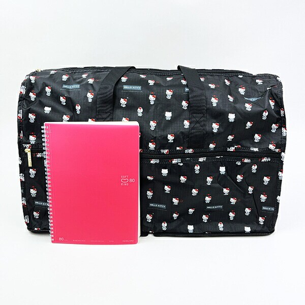 サンリオ ハローキティ 折りたたみボストンバッグ(L) ブラック Sanrio