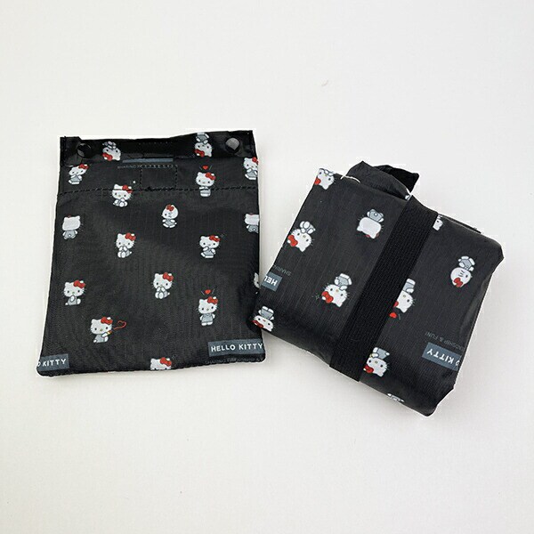 サンリオ ハローキティ モノグラム 折りたたみ保冷保温エコバッグ (ブラック) Sanrio