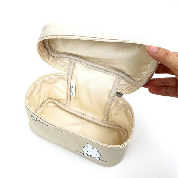 ミッフィー  miffy 長方形 トラベルポーチセット (ベージュ) フェイス柄
