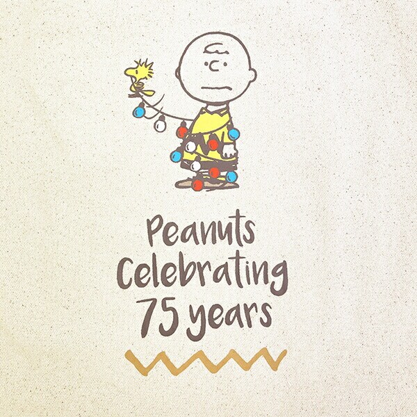 スヌーピー チャーリーブラウン 帆布トートバッグ ナチュラル PEANUTS 75th SNOOPY