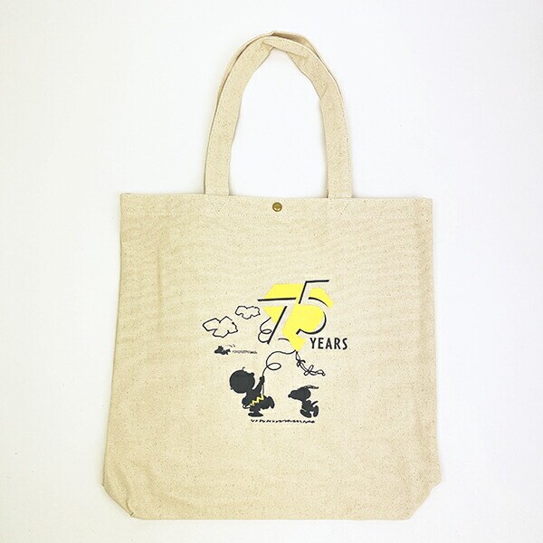 スヌーピー トートバッグ 帆布トートバッグ ロゴ PEANUTS 75th SNOOPY