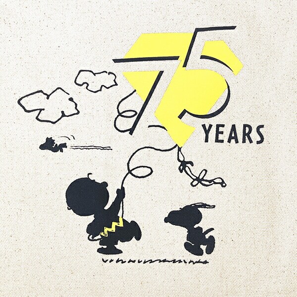 スヌーピー トートバッグ 帆布トートバッグ ロゴ PEANUTS 75th SNOOPY