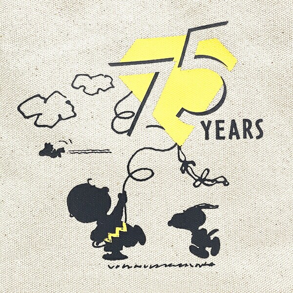 スヌーピー ペパーミントパティ サイドボタンミニトートバッグ ナチュラル ランチ PEANUTS 75th SNOOPY