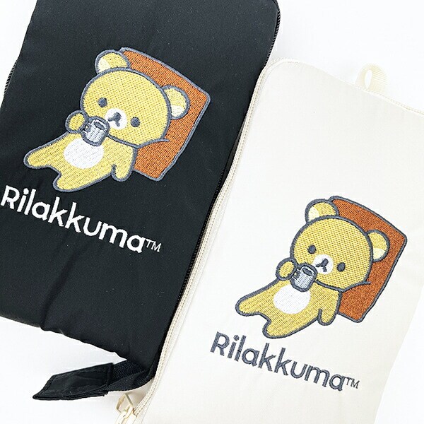 リラックマ 折りたたみトートバッグ ブラック