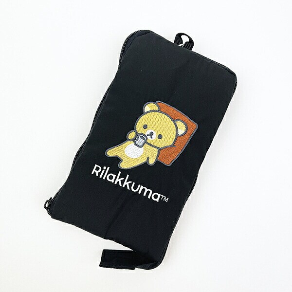 リラックマ 折りたたみトートバッグ ブラック