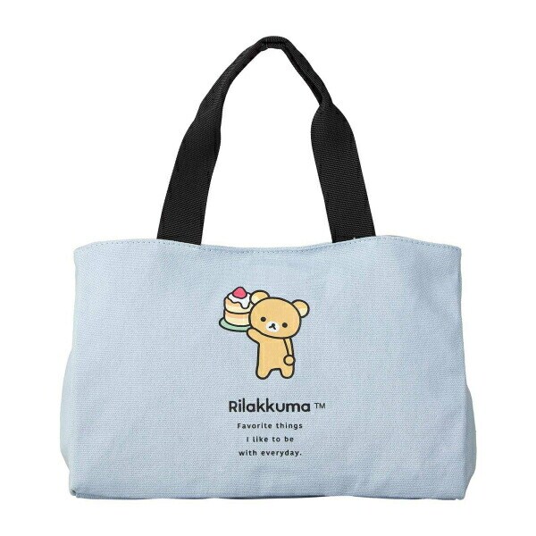 リラックマ  サイドボタンミニトートバッグ (ブルー)