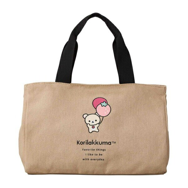 リラックマ コリラックマ サイドボタンミニトートバッグ  (ベージュ)
