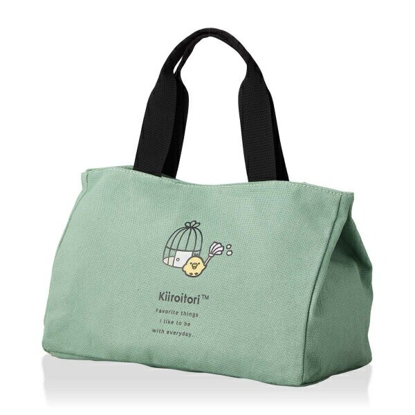 リラックマ キイロイトリ サイドボタンミニトートバッグ  (グリーン)