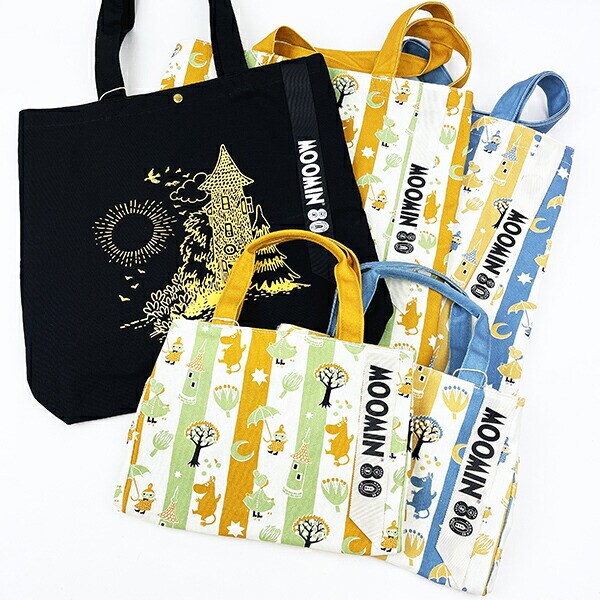 ムーミン 80th 刺繍トートバッグ (ミントストライプ)