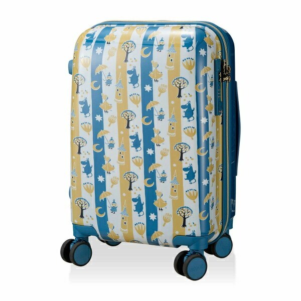 ムーミン 80周年記念 ジッパータイプ スーツケース Sサイズ (ブルーストライプ) キャリーケース MOOMIN