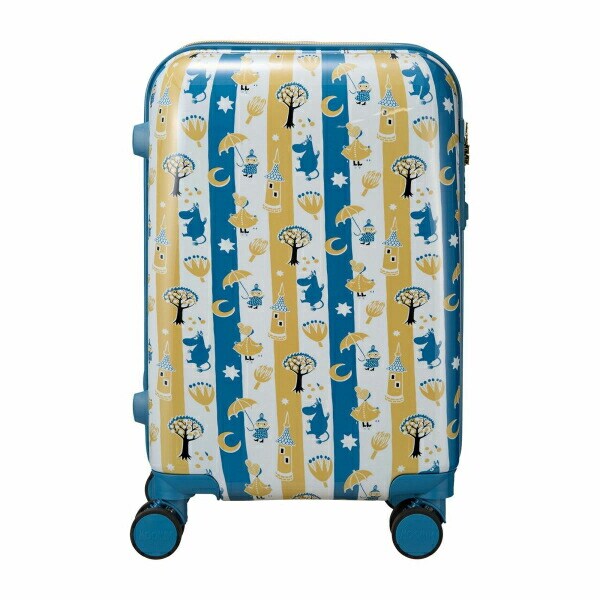 ムーミン 80周年記念 ジッパータイプ スーツケース Sサイズ (ブルーストライプ) キャリーケース MOOMIN