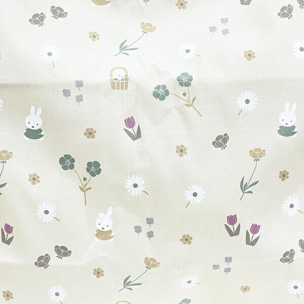 ミッフィー miffy 小花 折りたたみトートバッグ グレージュ