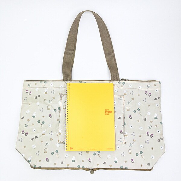 ミッフィー miffy 小花 折りたたみトートバッグ グレージュ