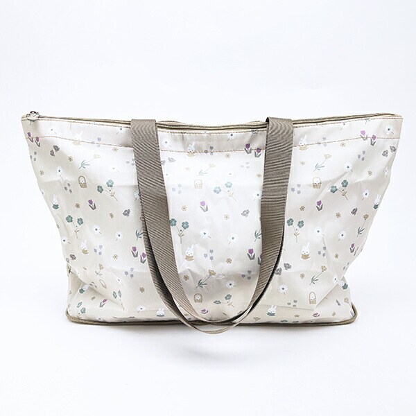 ミッフィー miffy 小花 折りたたみトートバッグ グレージュ