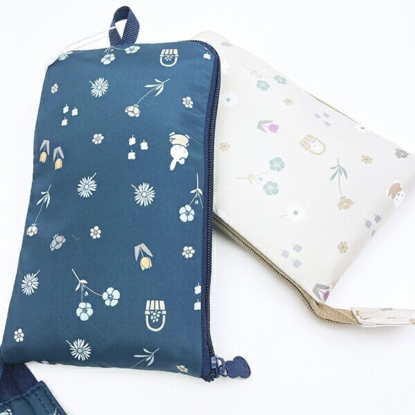 ミッフィー miffy 小花 折りたたみトートバッグ グレージュ