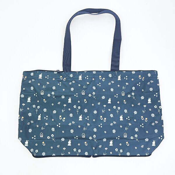 ミッフィー miffy 小花 折りたたみトートバッグ ネイビー