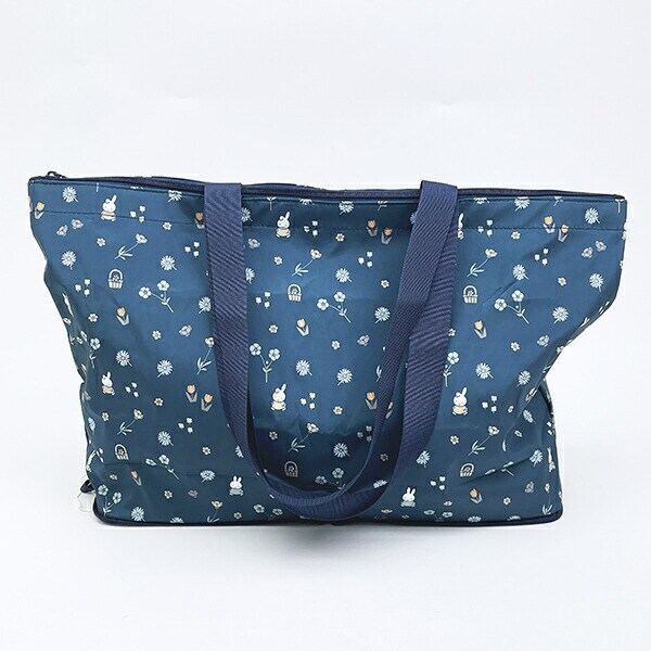 ミッフィー miffy 小花 折りたたみトートバッグ ネイビー