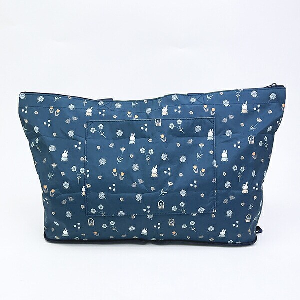 ミッフィー miffy 小花 折りたたみトートバッグ ネイビー
