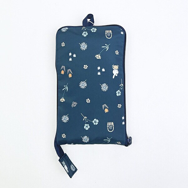 ミッフィー miffy 小花 折りたたみトートバッグ ネイビー