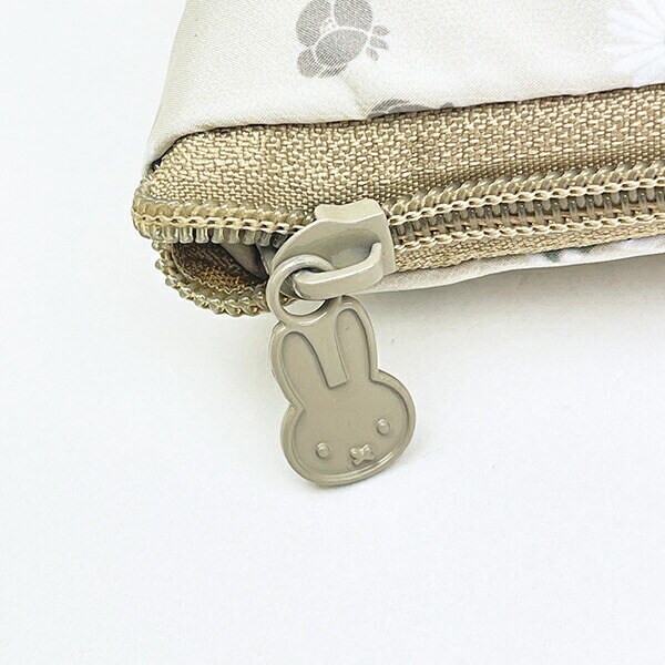 ミッフィー miffy 小花 折りたたみボストンバッグ(M) グレージュ