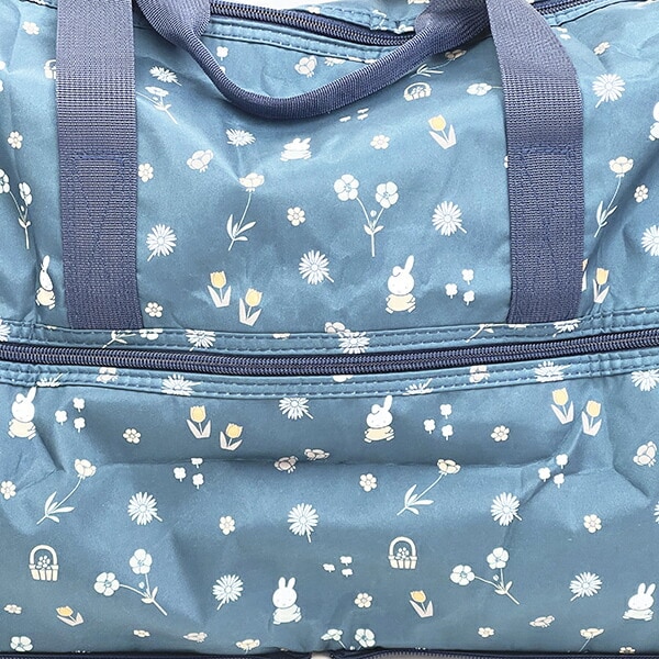 ミッフィー miffy 小花 折りたたみボストンバッグ(M) ネイビー