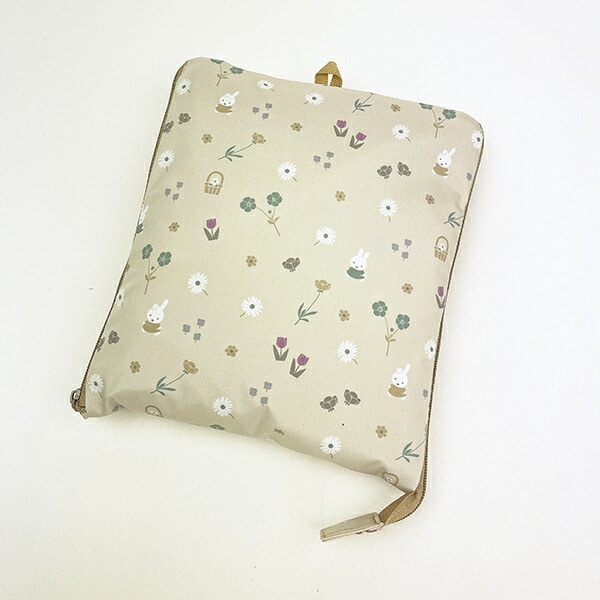 ミッフィー miffy 小花 折りたたみボストンバッグ(L) グレージュ