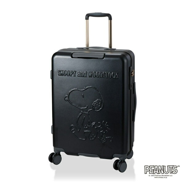 スヌーピー ウッドストック ジッパータイプ スーツケース 50L (ブラック) キャリーケース SNOOPY